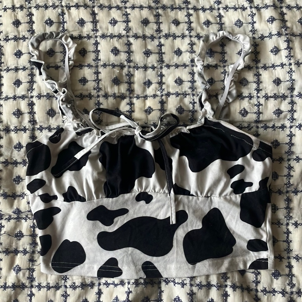 Cow Print Crop Top